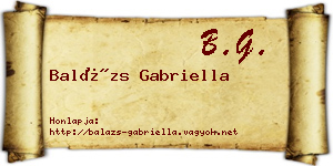Balázs Gabriella névjegykártya